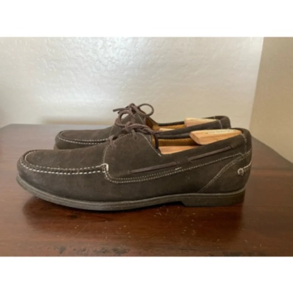 Cole Haan Mens Dominick Boat Shoes Gray Moc Toe Lace Up 12 M